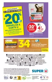 Catalogue Super U page 28: PERFECT FIT CROQUETTES POUR CHAT STERILISE €4,02