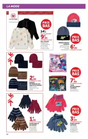Catalogue Hyper U page 42: GANTS ADULTE OU ENFANT €1,90, BONNET ENFANT LICENCES €6,90