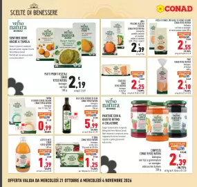 Volantino Conad Pagina 12: SEITAN AL NATURALE €2,39, FARINA DI GRANO TENERO ITALIANO CONAD VERSO NATURA €0,99