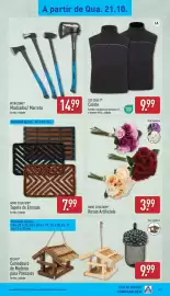 Folheto ALDI semana 43 Página 21: Top craft colete €9,99, Workzone machados/ marreta €14,99