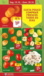 Folheto ALDI semana 43 Página 4: Clementina kg Seg. 19.10. - Dom. 25.10. CUSTA POUCO COMPRAR FRESCOS -32% TODOS OS DIAS 169
