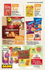 Folleto Gadis semana 42 Página 24: Cuétara Napolitanas €1,40, Nocilla galletas mini bomms rellenas €1,15