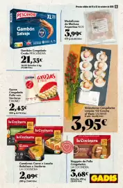 Folleto Gadis semana 42 Página 9: Exkimo gyoza de pollo €2,45, La Cocinera nuggets de pollo congelados €3,68