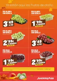 Folleto AhorraMas semana 42 Página 7: Uva blanca con semilla €3,49, Uva blanca sin semilla €2,99
