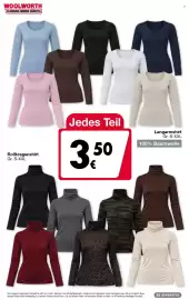Woolworth Prospekt Seite 5: Langarmshirt €3,50, Rollkragenshirt €3,50