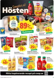 Coop reklamblad vecka 43 Sida 5: Arla Köket Riven ost €20,00, Olw nötter €35,00