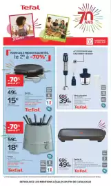 Catalogue Carrefour page 12: Tefal Mixeur plongeant €39,99, Tefal Fondue €18,00