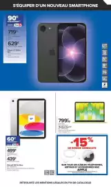 Catalogue Carrefour page 25: MacBook Neo 13" €799,99, IPad wifi 128 Go Silver €439,00