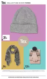Catalogue Carrefour | Tex catalogue hiver page 8: Tex COLLECTION HIVER FEMME a 399 Le bonnet Tex 999 1299 a./Bonnet femme