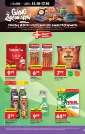 Biedronka gazetka tydzień 42 Strona 64: Proszek do prania Ariel, 50 prań, 2,75 kg €44,99, Kiełbaski Olewnik, 200 g €6,99