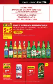 Biedronka gazetka tydzień 42 Strona 9: Piwo Żubr Jasne Pełne, 550 ml €2,99, Piwo Żywiec 500 ml €2,79