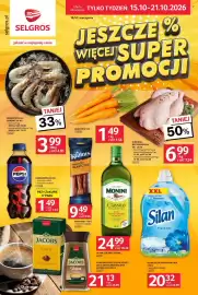 Selgros gazetka tydzień 42 Strona 1: Silan Płyn do Płukania Fresh Sky €20,32, Krewetki Białe Surowe 30-40 €3,99