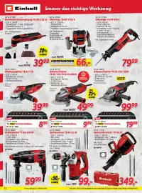 Zgonc Flugblatt Seite 12: Oberfräse TE-RO 1255 E Einhell €66,00, Winkelschleifer TE-AG 125/1010 CE Quick €49,99