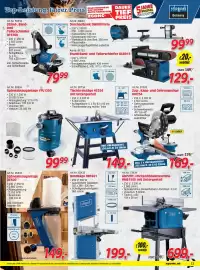 Zgonc Flugblatt Seite 13: Schluter Späneabsauganlage DC500 €149,00, Zug-, Kapp- und Gehrungssäge HM254 €169,00
