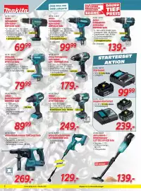 Zgonc Flugblatt Seite 2: Makita Starterset €99,99, Makita Akku-Schlagbohrschrauber LXT - DHP489Z Solo €179,00