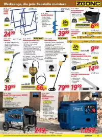 Zgonc Flugblatt Seite 23: Erba digitaler Winkelmesser €19,99, Metall-Klappböcke erba €24,99