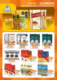 Folleto Cordiez Página 2: Bizcochos 9 de oro €1.249,00, Pureza harina leudante ultra refinada €1.599,00