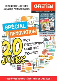Catalogue Chretien Matériaux page 1: DU MERCREDI 14 OCTOBRE AU SAMEDI 7 NOVEMBRE 2026 CHRETIEN CHRETIEN-MATERIAUX.FR 17