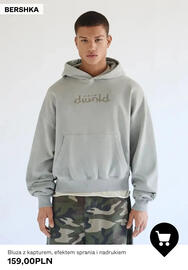 Bershka gazetka tydzień 42 Strona 10: Bluza z kapturem efektem sprania i nadrukiem Bershka €159,00