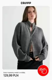 Cropp gazetka tydzień 42 Strona 10: Szary rozpinany sweter ze stójką Cropp €129,99