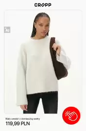 Cropp gazetka tydzień 42 Strona 11: Biały sweter z domieszką wełny Cropp €119,99