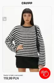 Cropp gazetka tydzień 42 Strona 9: Sweter w biało-czarne paski Cropp €119,99