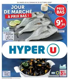 Catalogue Hyper U semaine 43 page 1: MOULE DE BOUCHOT STG €3,35, DORADE ROYALE €9,95