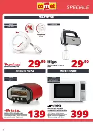 Volantino Comet Pagina 18: Forno a microonde combinato Smeg €399,00, Higo sbattitore elettrico €29,90