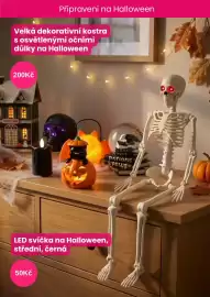Pepco leták týden 42 Strana 6: Velká dekorativní kostra s osvětlenými očními důlky na Halloween €200,00