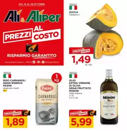 Volantino Alì Supermercati Pagina 1: Zucca €1,49, Olio extra vergine di oliva GranFruttato Monini €5,99