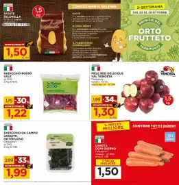 Volantino Alì Supermercati Pagina 7: Radicchio da campo lessato Ortonuovo €1,99, Mele Red Delicious Val Venosta €1,30