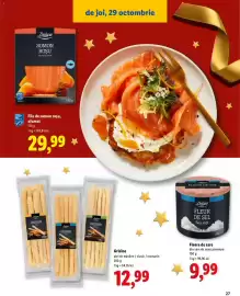 Catalog Lidl Pagină 27: File de somon roșu, afumat €29,99, Floare de sare €9,99