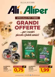 Volantino Alì Supermercati Pagina 1: Ultima sterilizzati adulto €1,99, Alimento cane Cesar €0,75