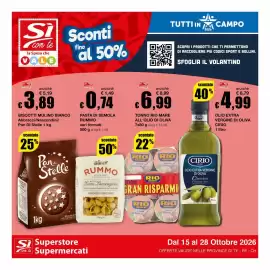 Volantino Sì con te Supermercati Pagina 1: Olio extra vergine di oliva Cirio Classico €4,99