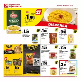 Volantino Sì con te Supermercati Pagina 19: Funghi Champignon trifolati Montello €1,35, Dialbrodo granulare €1,59