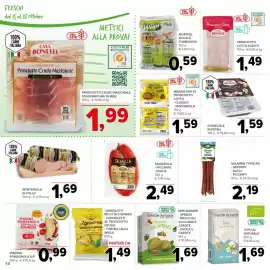Volantino Todis Pagina 14: Verde Amore Miniburger agli Spinaci €1,69, Medaglioni di prosciutto cotto classico €1,59