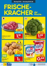 Netto Marken-Discount Prospekt Seite 4: Saftbraten vom Jungbullen €1,19, HEIMAT Broccoli €1,29