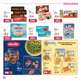 Volantino Futura Supermercati Pagina 5: Ringo Pavesi cacao/vaniglia €2,49, Grisbi gusti e grammature assortite €1,29