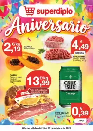 Folleto CashDiplo Página 1: Burger Meat €4,49, Papaya Intenzza kg €2,19