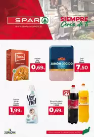 Folleto SPAR Lanzarote Página 1: Rocío arroz largo €0,69, Argal jamón cocido extra €7,50