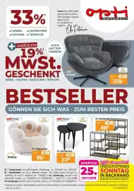 Opti Wohnwelt Prospekt Seite 1: Opti living Kindersessel €99,00, Opti living Beistelltisch €27,90