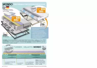 Opti Wohnwelt Prospekt Seite 14: Mondo Matratze €499,00, Mondo Matratze €389,00