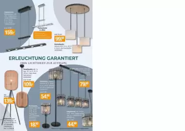 Opti Wohnwelt Prospekt Seite 26: Deckenleuchte €99,90, Pendelleuchte €159,00