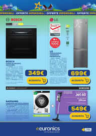 Volantino Euronics Pagina 18: LG Frigorifero Combinato €699,00, Samsung lavatrice con intelligenza artificiale €549,00