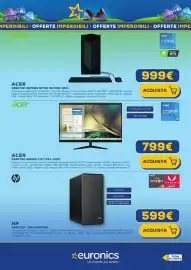 Volantino Euronics Pagina 11: HP DESKTOP - M01-F2074NL €599,00, Acer Desktop Aspire C 27 €799,00