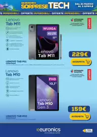 Volantino Euronics Pagina 12: Lenovo Tab M10 €159,00, Lenovo Tab M11 €229,00