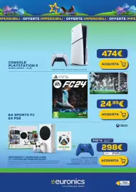 Volantino Euronics Pagina 13: Console Playstation 5 Model Group Slim €474,00, EA Sports FC 24 PS5 €24,99