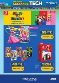 Volantino Euronics Pagina 14: Super Mario Bros. Wonder €49,99, Nintendo Switch Modello OLED €329,00