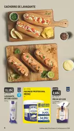 Catálogo Makro Página 6: Maionese profissional heinz €14,05, Pão de hot dog metro chef €2,65