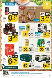 Folleto Eroski Página 27: San Miguel Cerveza Especial €5,40, Heineken cerveza original €1,68